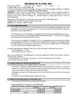 Réunion Conseil Municipal du 09 avril 2021
